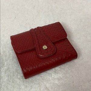 Liz Claiborne red reptile print wallet